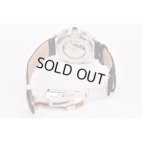 ビジュモントレ　６８１０　３カレンダー　ムーンフェイスクロノ　黒文字盤　革ベルト