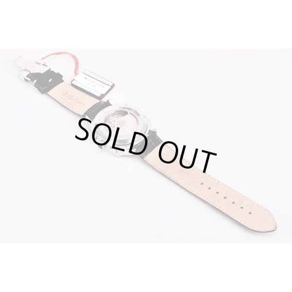 ビジュモントレ　６８１０　３カレンダー　ムーンフェイスクロノ　黒文字盤　革ベルト状態裏面