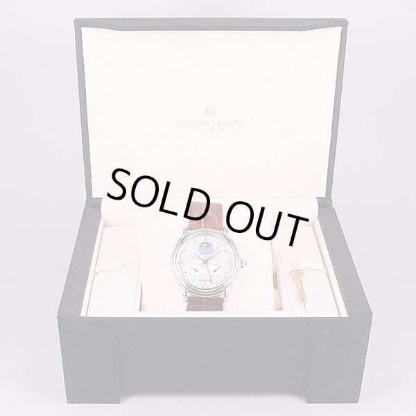 モーリス・ラクロア　マスターピースＭＰ６１３８　ムーンフェイス　銀文字盤（一部シェル）　箱・調整ピン