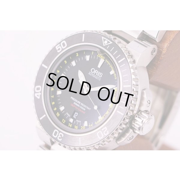 オリス　アクイス　デプスゲージ　６７６５　黒文字盤　サイド拡大