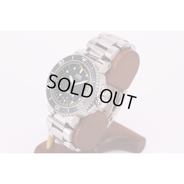 オリス　アクイス　デプスゲージ　６７６５　黒文字盤　サイド