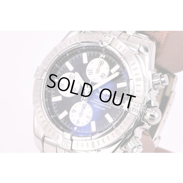 ブライトリング　クロノマットエボリューション　Ａ１３３５６　黒文字盤　銀インダイアル　サイド拡大