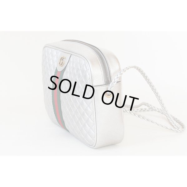 グッチ　GGマーモント シェリーライン ショルダーバック 541051 493075 シルバー　サイド