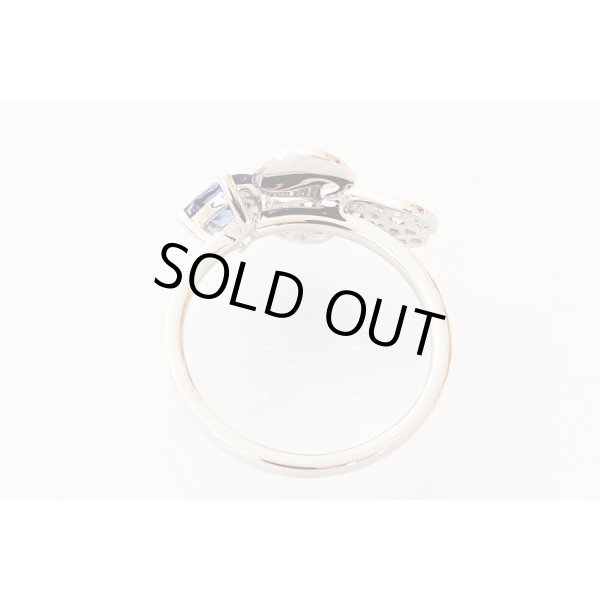 ティファニー　PT950 ペーパーフラワー タンザナイトダイアイリ フラワーリング 4.30g　内側