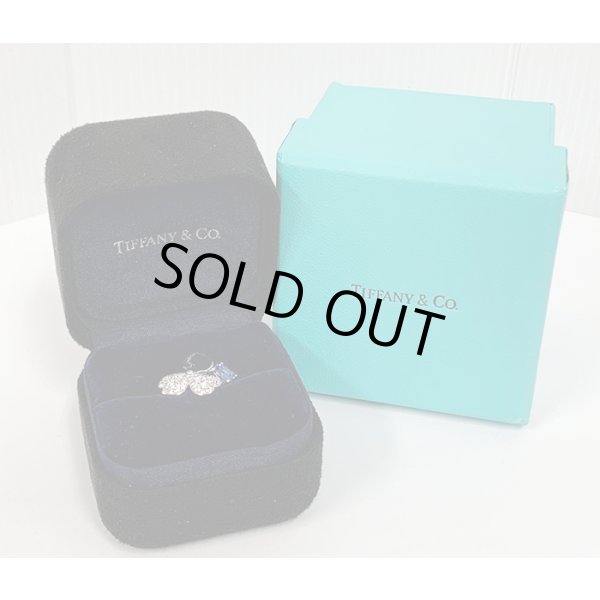 ティファニー　PT950 ペーパーフラワー タンザナイトダイアイリ フラワーリング 4.30g　箱