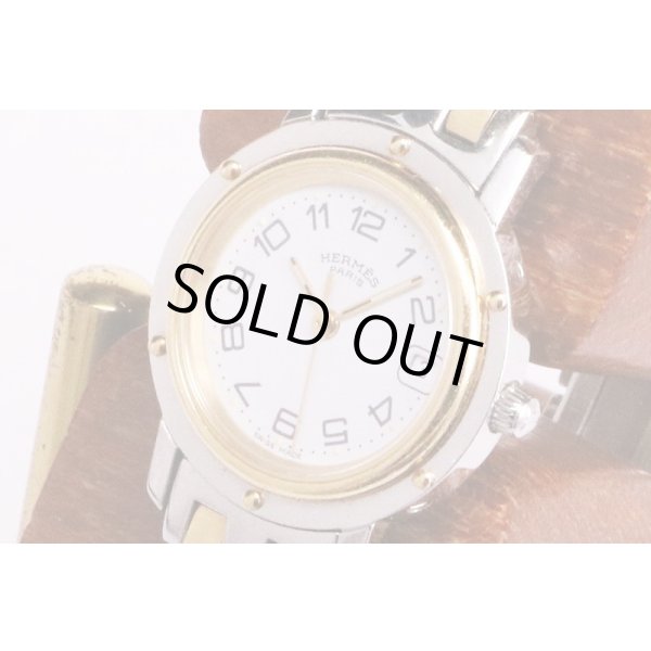 エルメス　クリッパーコンビ　ＣＬ４．２２０　白文字盤　サイド拡大