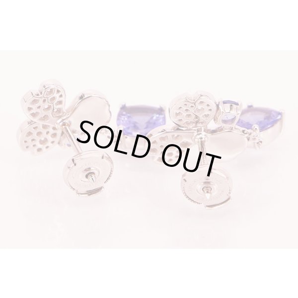 ティファニー　PT950 ペーパーフラワー タンザナイトダイアイリ フラワー ドロップピアス 10.30g　裏面