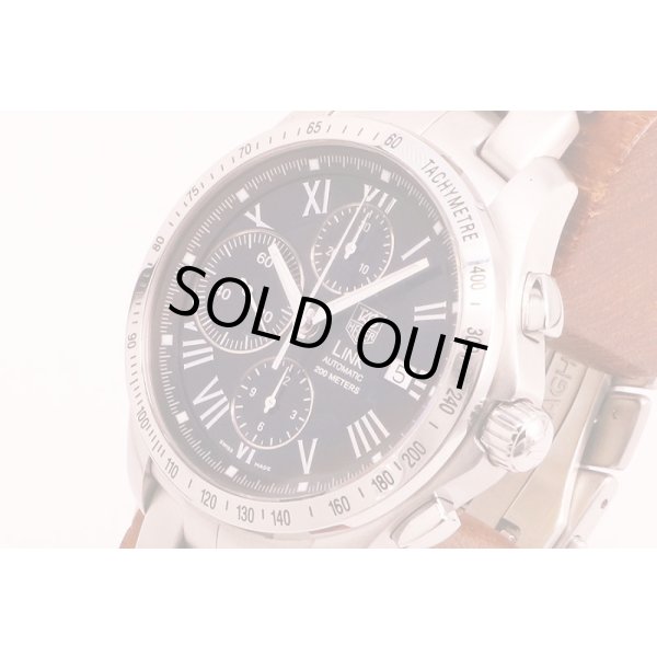 タグホイヤー　リンク　クロノグラフ　ＣＪＦ２１１９　２０１０年限定　黒文字盤　サイド拡大