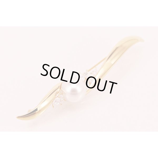 画像4: ミキモト　K18 パールダイアイリブローチ 10.50mm 0.68ct 10.00g (4)