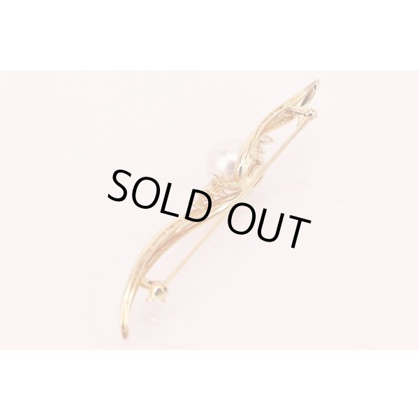 ミキモト　K18 パールダイアイリブローチ 10.50mm 0.68ct 10.00g　裏面