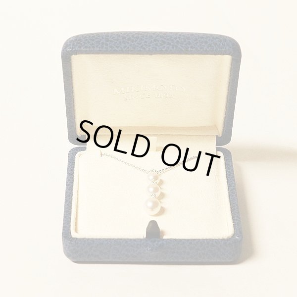 ミキモト　K18WG パールダイアイリペンダントネックレス 6.0-7.5mm 4.40g　箱