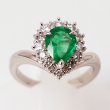 PT900　エメラルドダイアイリリング　1.37ct 0.65ct 10.40g