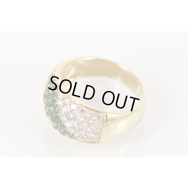 K18　グロッシュラーガーネットダイアイリリング　0.90ct 1.40ct 9.90g　内側