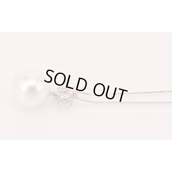 K18WG　パールダイアイリペンダントネックレス　13.2mm 0.30ct 5.80g　裏面