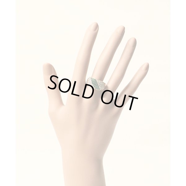 K18　グロッシュラーガーネットダイアイリリング　0.90ct 1.40ct 9.90g　装着イメージ