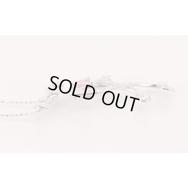 K18WG　ピンクサファイアダイアイリペンダントネックレス　0.62ct 0.61ct 5.10g