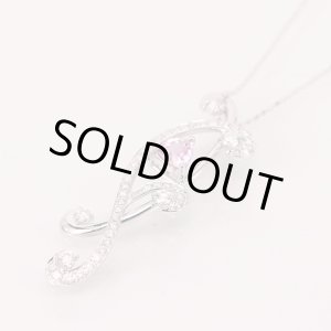 画像: K18WG　ピンクサファイアダイアイリペンダントネックレス　0.62ct 0.61ct 5.10g