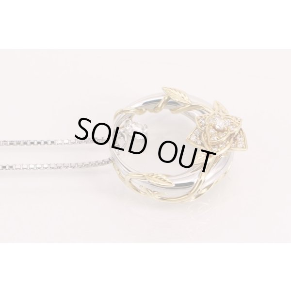 大地真央プロデュース　PT950/K18　ダイアイリペンダントネックレス　0.307ct 0.20ct 13.20g　拡大