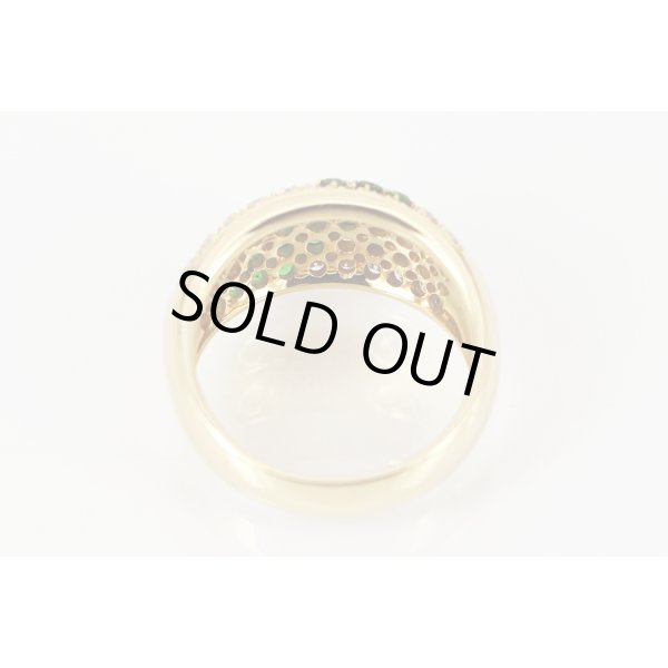 K18　グロッシュラーガーネットダイアイリリング　0.90ct 1.40ct 9.90g　裏面