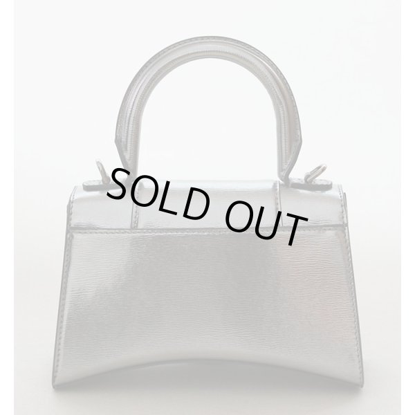 バレンシアガ　アワーグラスXS　トップハンドルバッグ　592833 メタリックシルバー　裏面