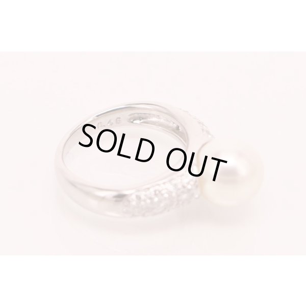 タサキ　PT900 パールダイアイリリング 9.30mm 0.46ct 8.60g　刻印(2)