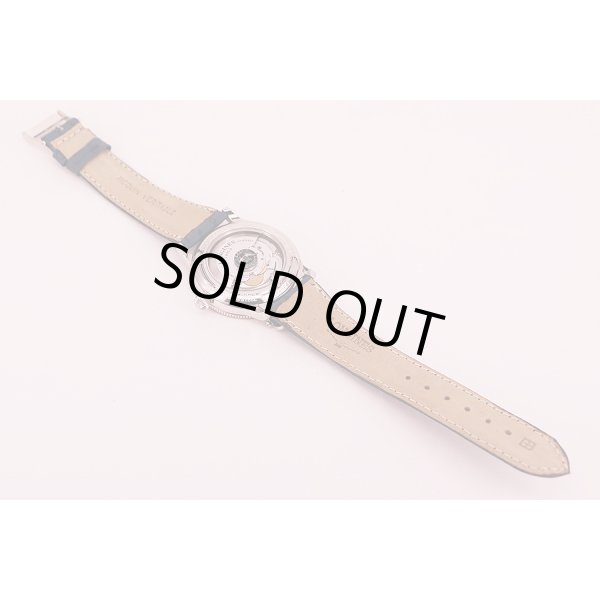 ロンジン　リンドバーク　Ｌ２．６１０．４　パイオニアーズＧＭＴ　銀文字盤　革ベルト状態　裏面