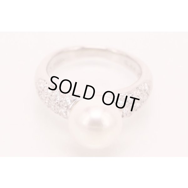 タサキ　PT900 パールダイアイリリング 9.30mm 0.46ct 8.60g　拡大