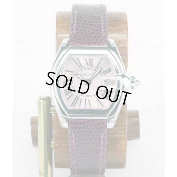カルティエ　ロードスターＳＭ　２６７５　ピンク文字盤　替え革ベルト