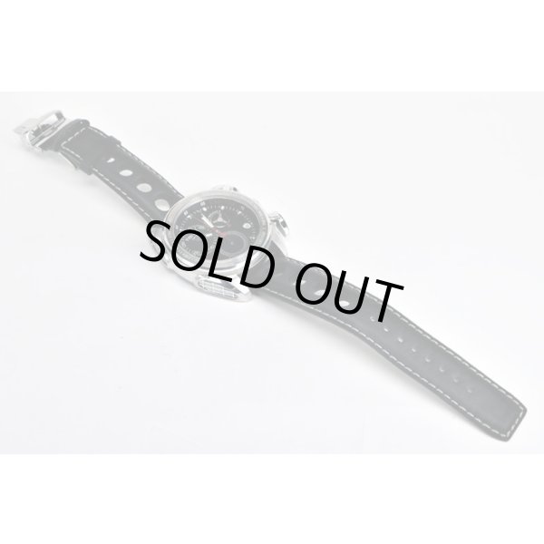 ティソ　レーシングクロノ　Ｔ０１８．６１７Ａ　黒文字盤　革ベルト状態　表面