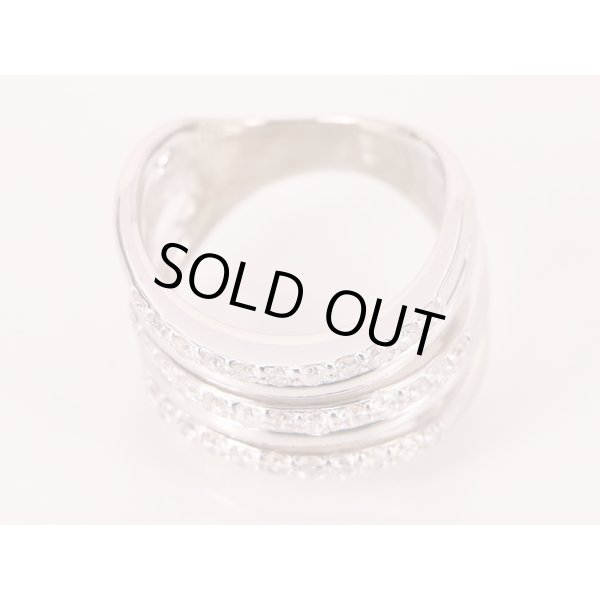 K18WG ダイアイリリング 1.00ct 12.10g　拡大