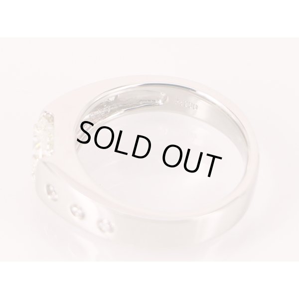 PT900 ダイアイリリング 1.129ct 0.13ct 8.30g　刻印