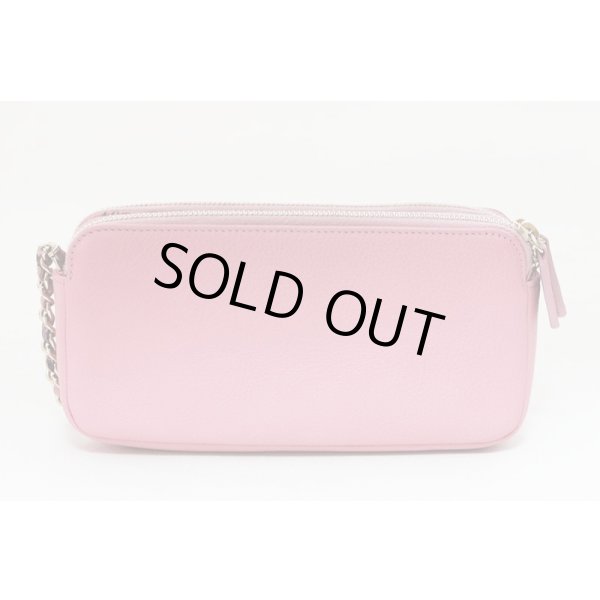 シャネル　ラッキーフラワー　チェーンウォレット ピンク　裏面