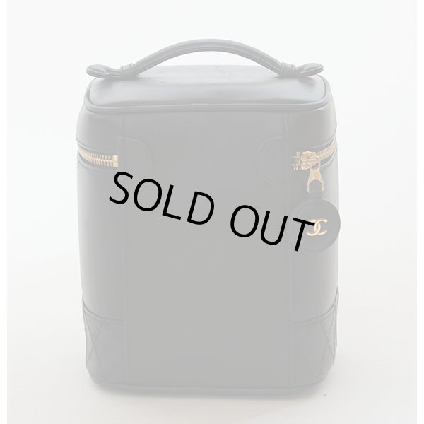 シャネル　ビコローレ バニティバック 縦型 ブラック　裏面