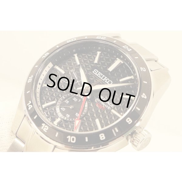 セイコー　プレサージュ　シャープエッジＧＭＴ　ＳＡＲＦ００５　墨色文字盤　表面拡大