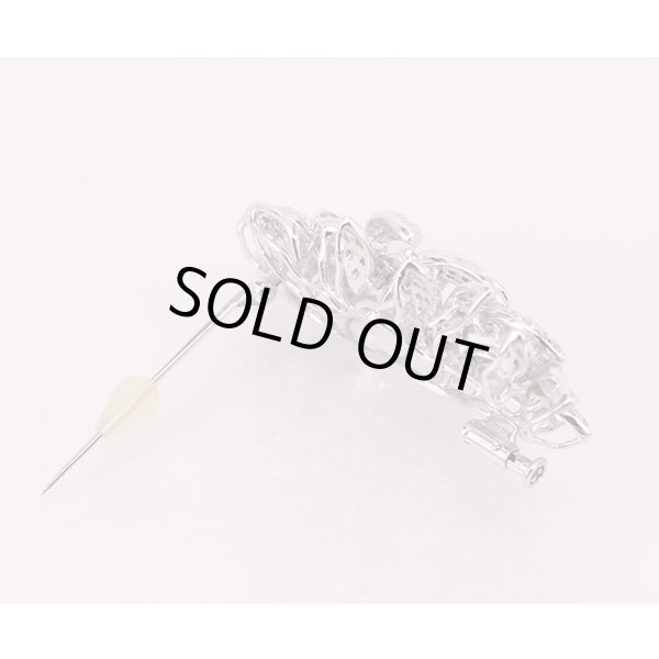 K18WG ダイアイリブローチ 3.45ct 17.90g　留め具