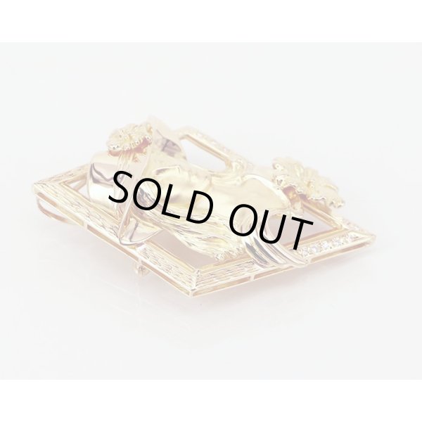 K18 ダイアイリブローチ 0.08ct 18.60g　サイド