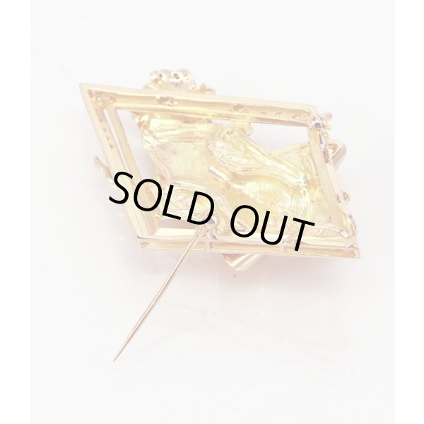 画像7: K18 ダイアイリブローチ 0.08ct 18.60g (7)