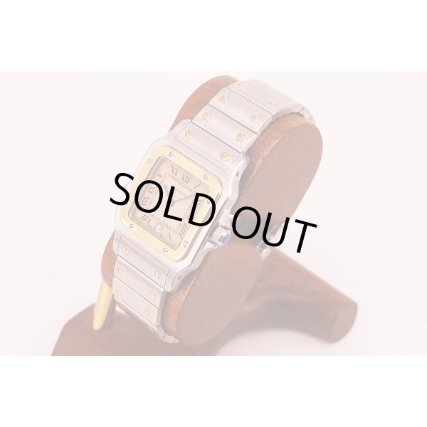 カルティエ　サントスガルベ　コンビ　旧型ブレス　白文字盤　サイド