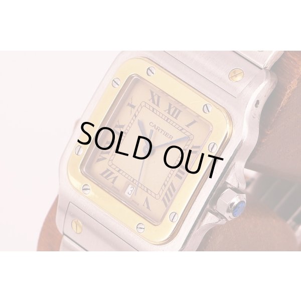 カルティエ　サントスガルベ　コンビ　旧型ブレス　白文字盤　サイド拡大