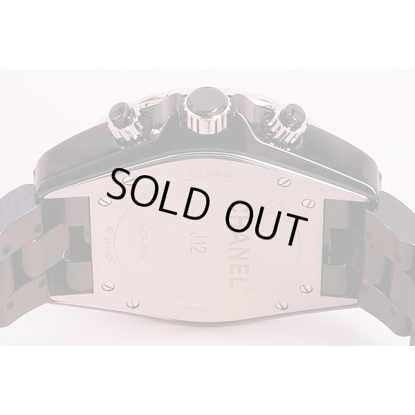 シャネル　Ｊ１２　Ｈ０９４０　クロノグラフ　黒文字盤　裏面拡大