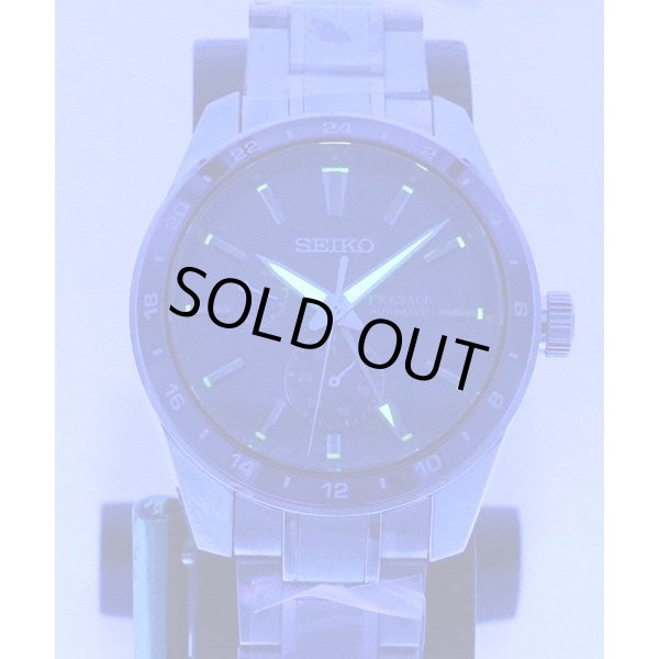 セイコー　プレサージュ　シャープエッジＧＭＴ　ＳＡＲＦ００１　藍鉄文字盤　ライト