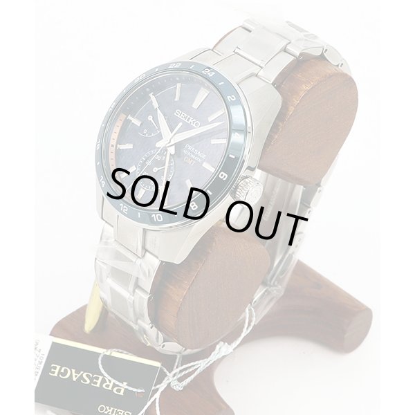 セイコー　プレサージュ　シャープエッジＧＭＴ　ＳＡＲＦ００１　藍鉄文字盤　サイド