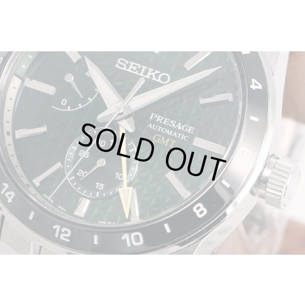セイコー　プレサージュ　シャープエッジＧＭＴ　ＳＡＲＦ００５　常盤文字盤　サイド拡大