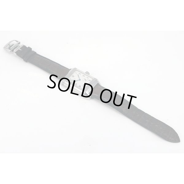 ジャガールクルト　レベルソ　２４０．８．１５　グランデイト　銀文字盤　革ベルト状態表面