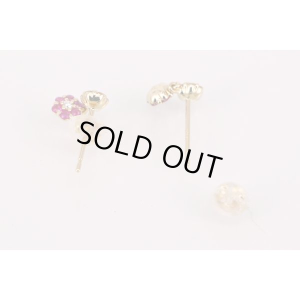 ポンテヴェキオ　K18 ルビーダイアイリピアス 0.04ct*2 0.06ct*2 1.10g　留め具