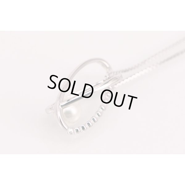 タサキ　K18WG パールダイアイリペンダントネックレス 7.60mm 0.19ct 7.60g　裏面