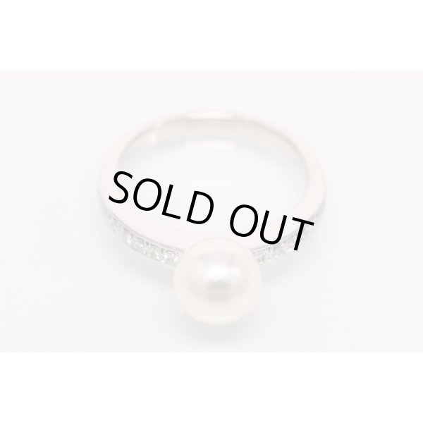 ミキモト　PT950 パールダイアイリリング 7.50mm 4.50g　拡大