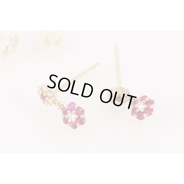 ポンテヴェキオ　K18 ルビーダイアイリピアス 0.04ct*2 0.06ct*2 1.10g　拡大