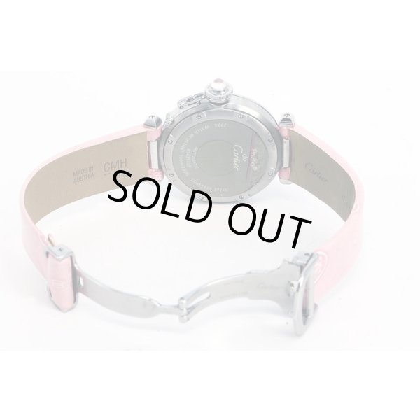 カルティエ　パシャＣ　２００３年クリスマス限定　２３２４　ピンクシェル文字盤　革ベルト