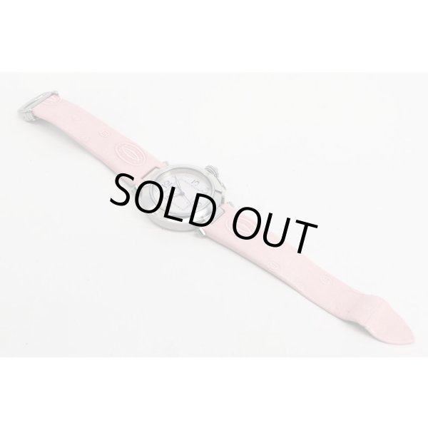 カルティエ　パシャＣ　２００３年クリスマス限定　２３２４　ピンクシェル文字盤　革ベルト状態　表面